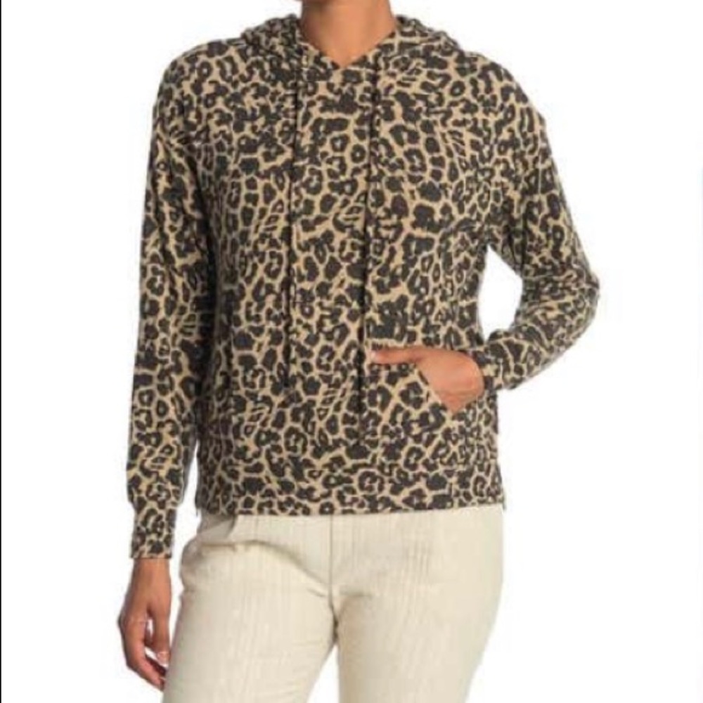 For the Republic Cheetah Print Hooded Shirt